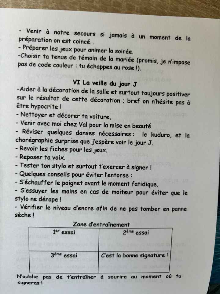 Tâches témoins jour j - 2