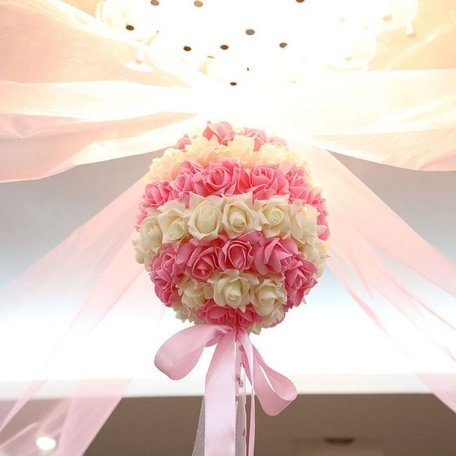 suspension boule tête de rose