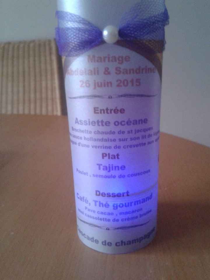 menu mariage devant