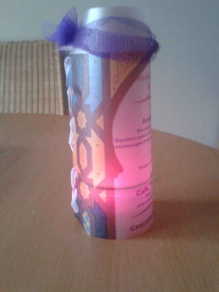 menu mariage avec bougie led
