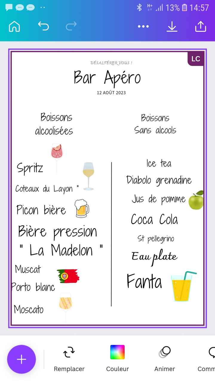 Proposition Vin d'honneur - 1