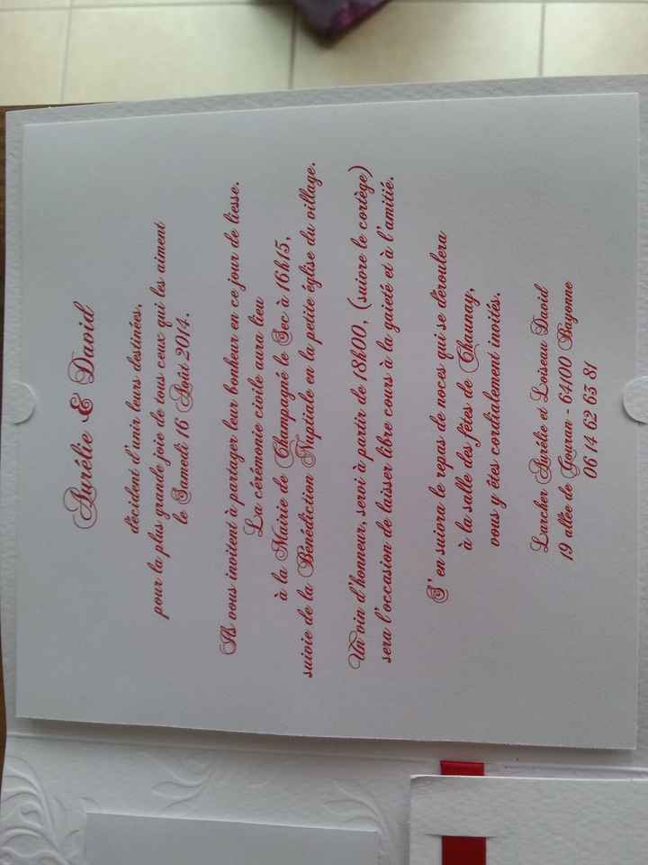 FAIRE PART vin d honneur et diner