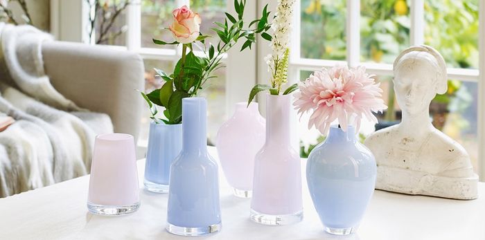Vases bleu lavande et rose vente privée