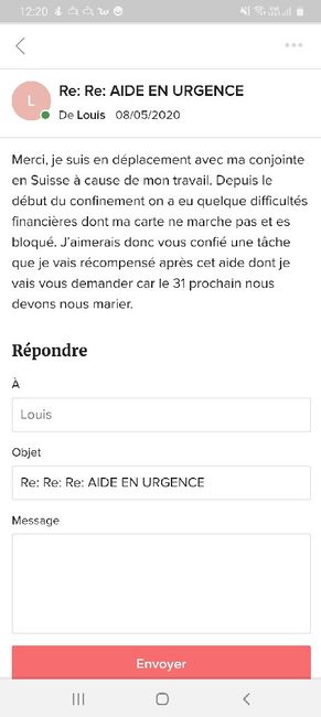 Message de fraude - 1