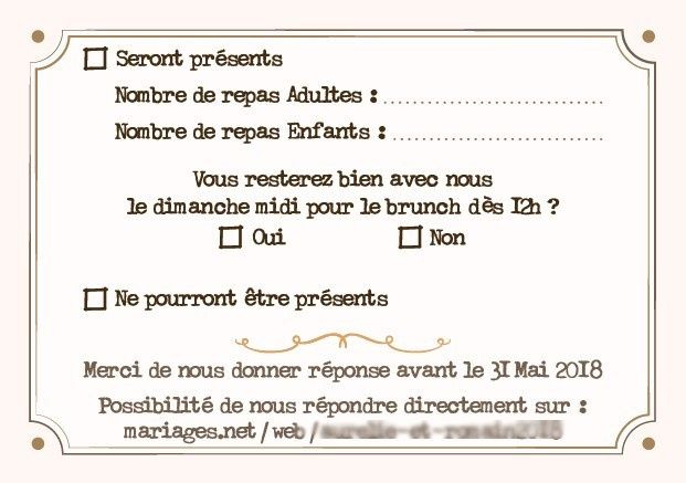 Faire part + carton réponse - Organisation du mariage - Forum Mariages.net