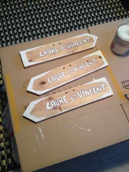 Bricolage du jour ... notre fléchage pour le cortège !