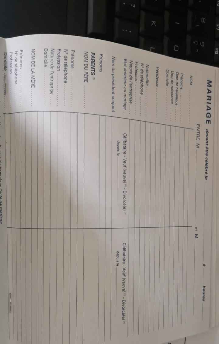 renseignement à remettre au service de l'état civil 1/2