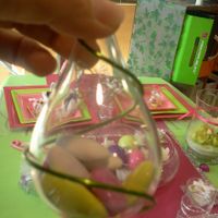 dragees vert anis et fuschia 