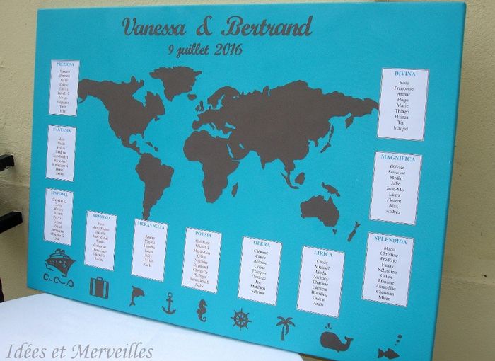 Plan de table Mappe monde