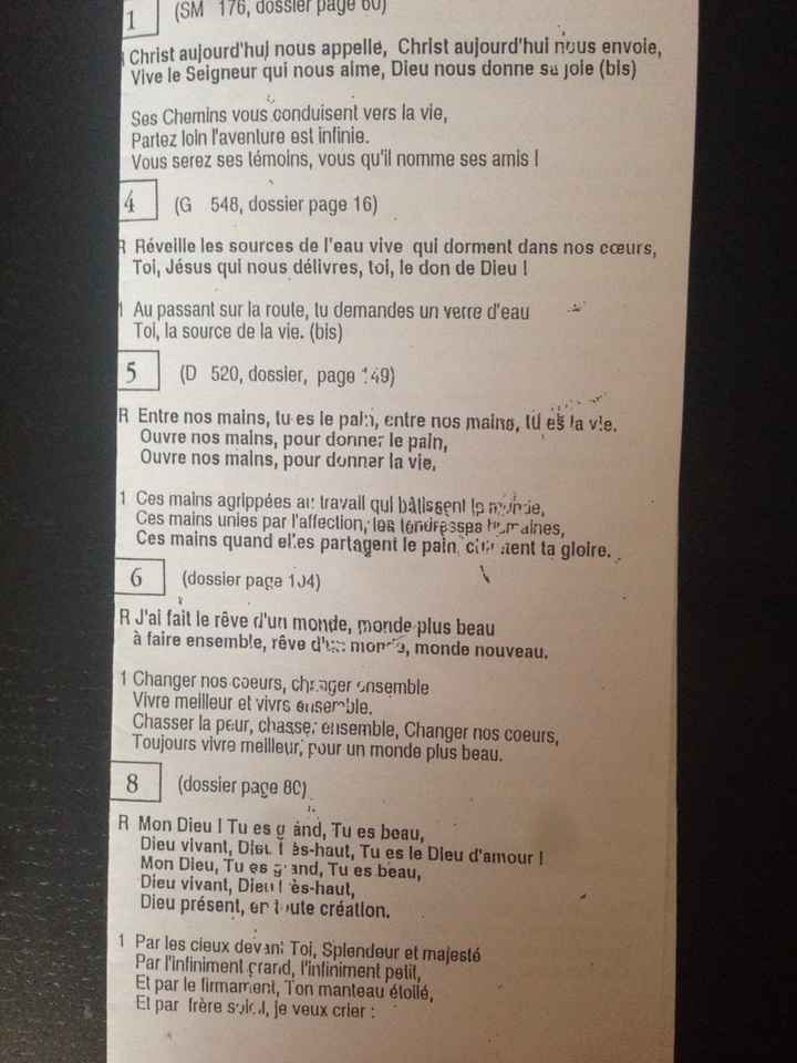 Pour les chants à l'église ? - 1