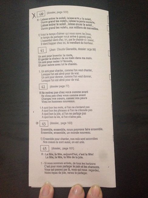 Pour les chants à l'église ? - 6