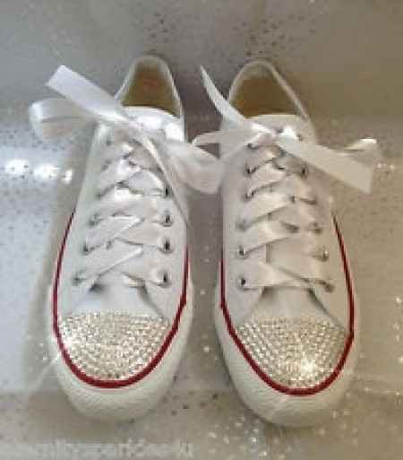 Converse blanche customisée mariage