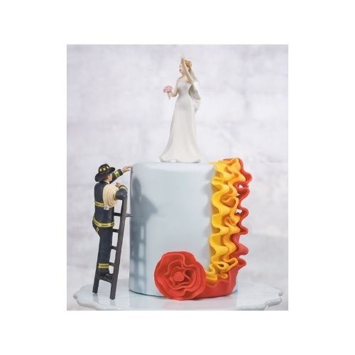 Photo mariage pompier deco de gateau
