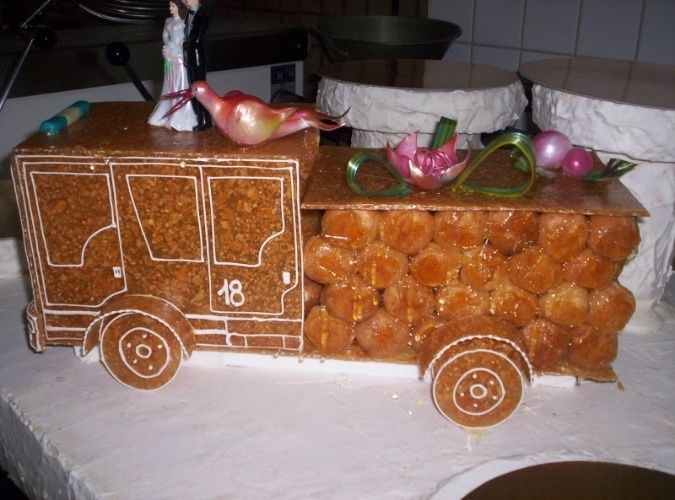 Photo mariage pompier Gateau