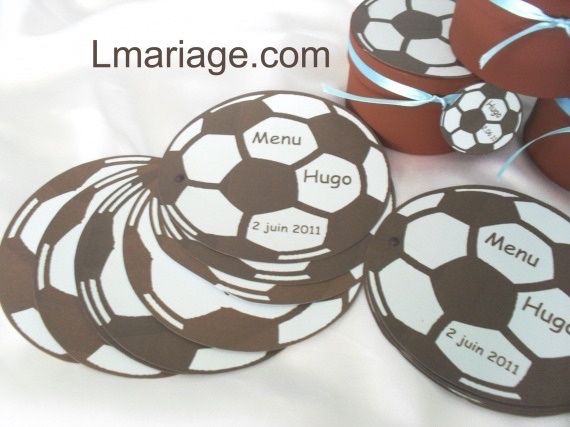 Mariage theme football menu