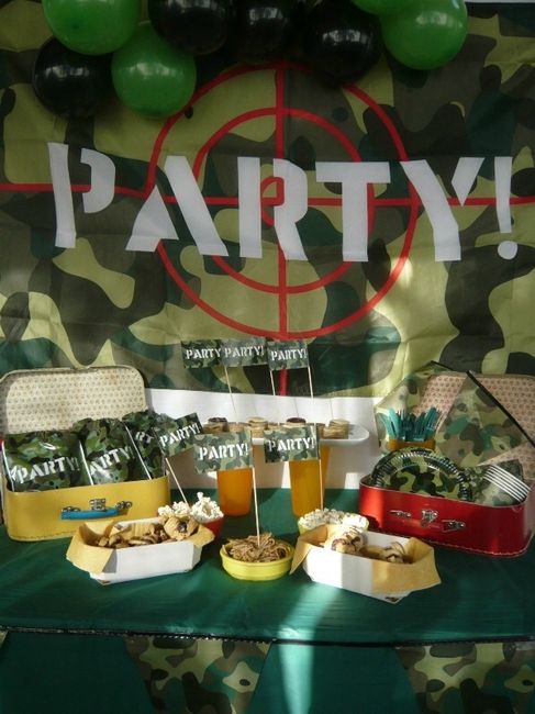 Mariage theme militaire candy bar