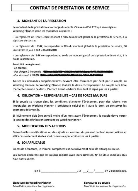 Wedding planner - contrat - 1