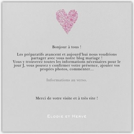 Carte blog mariage