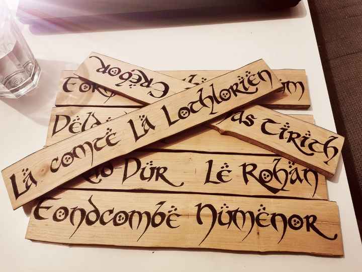 Décorations, lieux, tenue, pastel, fleurs séchées, le seigneur des anneaux. Visuel global de notre m