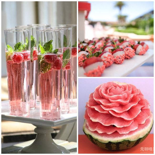 buffet mariage rose