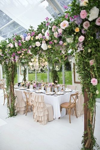 Décoration de table florale et romantique