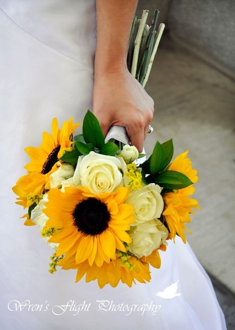 bouquet de mariée tournesols