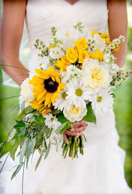 bouquet de mariée tournesols