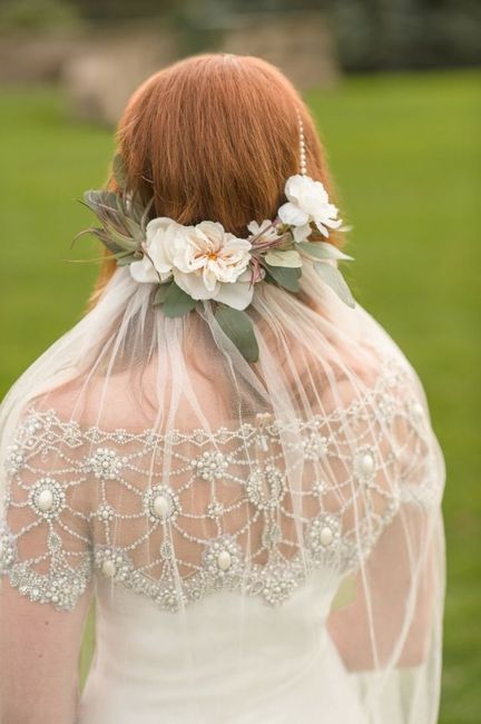 voile couronne de fleurs