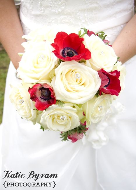 bouquet  de mariage coquelicots