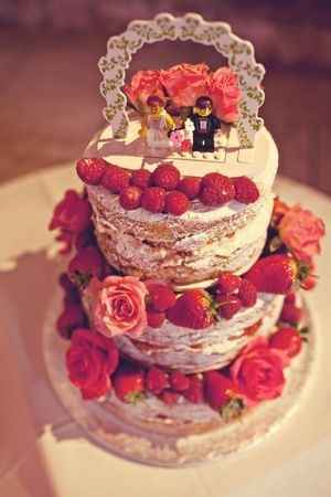 fraisier  wedding cake 