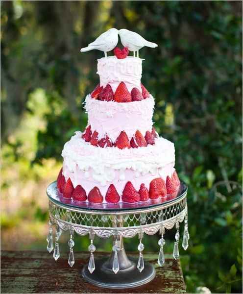 fraisier  wedding cake 