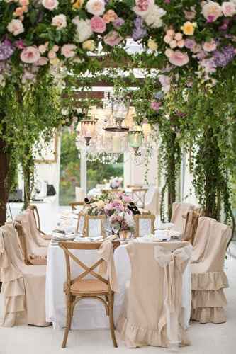 Décoration de table florale et romantique