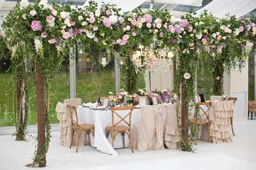 Décoration de table florale et romantique