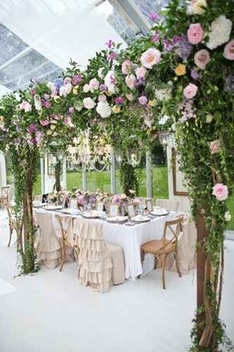 Décoration de table florale et romantique