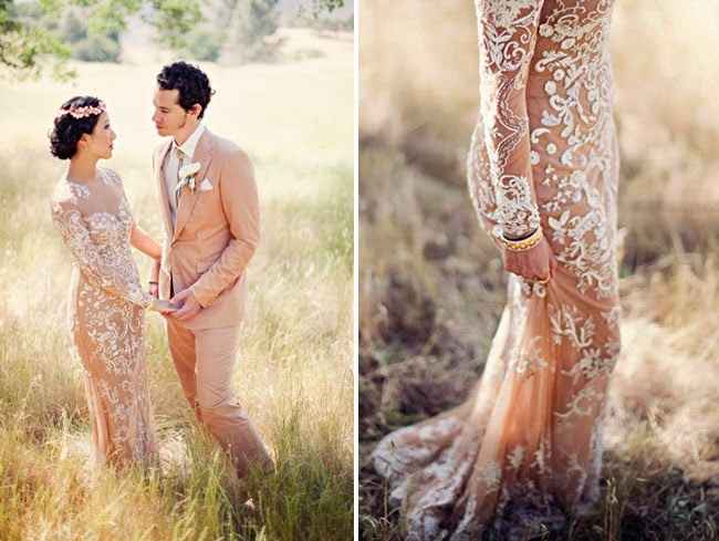 Robe de mariée effet tatouage