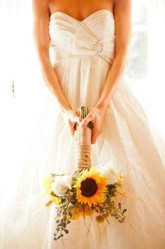 bouquet de mariée tournesols