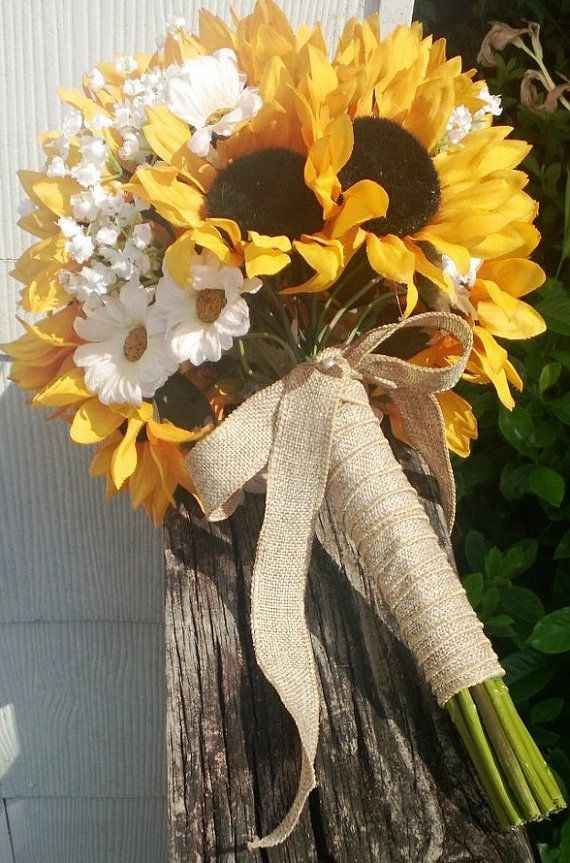 bouquet de mariée tournesols