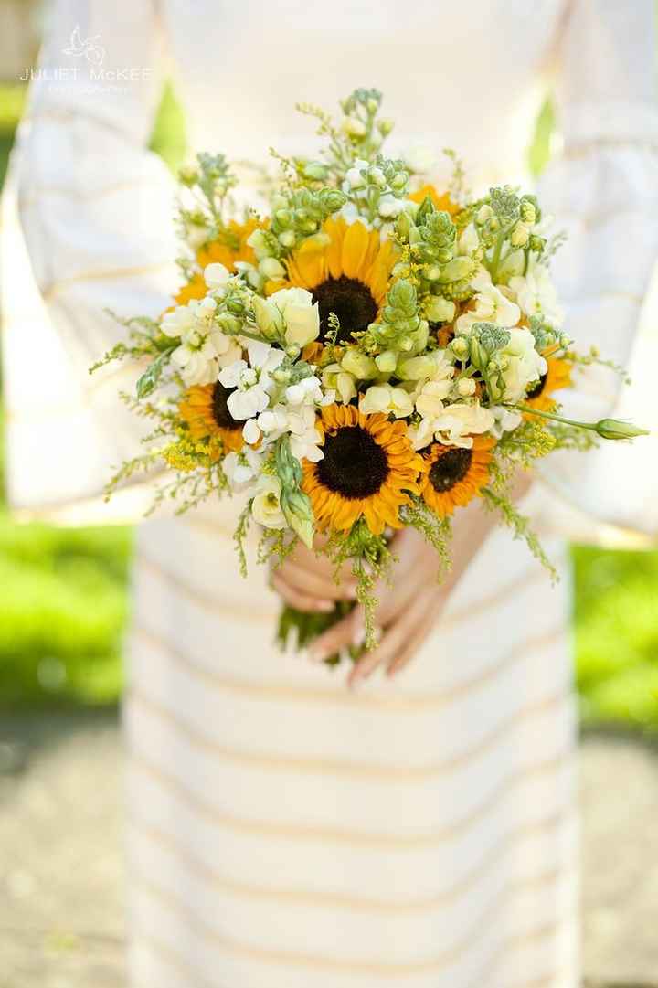 bouquet de mariée tournesols