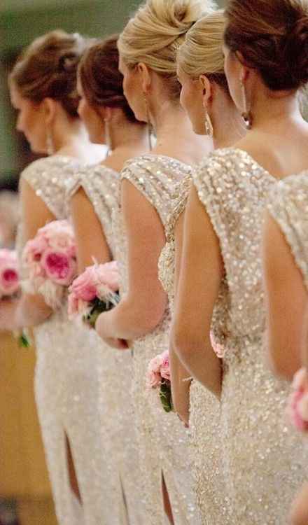  robes de demoiselles d'honneur à paillettes