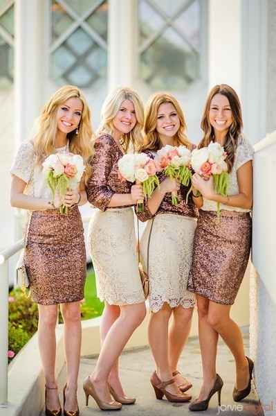  robes de demoiselles d'honneur à paillettes