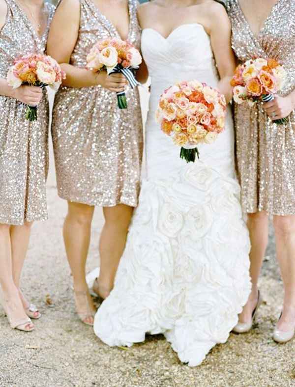  robes de demoiselles d'honneur à paillettes