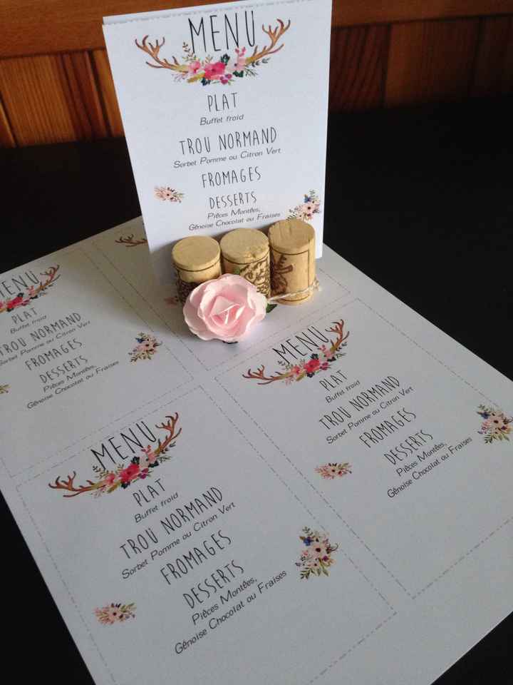 Diy menus papier - 1
