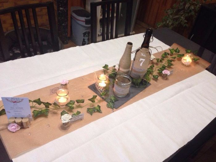 Décoration table lierre ardoise 3