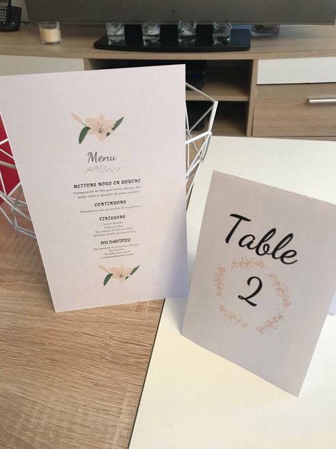 Menu + numéro table - 2