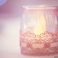 pot de yahourt la laitière avec dentelle poudrée