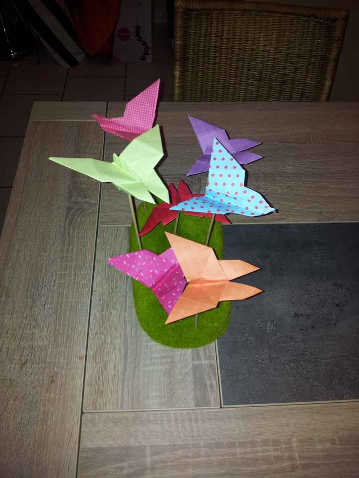 mon centre de table origami (papillons)