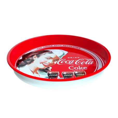Plateau métal rond Coca Cola