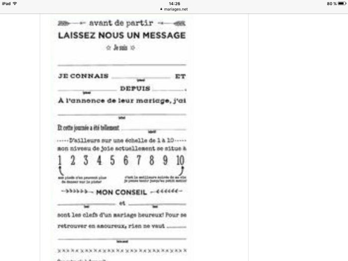 Petit mot Livre d'or 