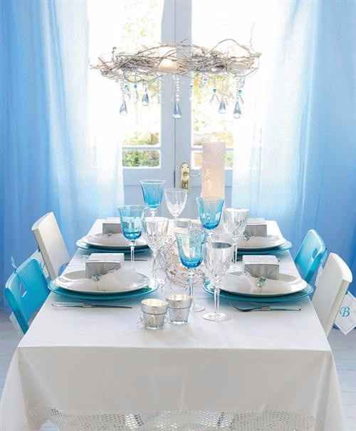 Deco turquoise blanc