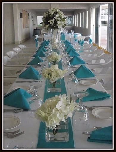 Deco turquoise blanc